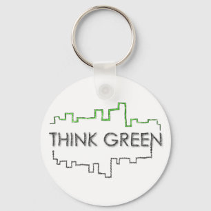 Porte-clés Think Green City Skyline Design Keychain