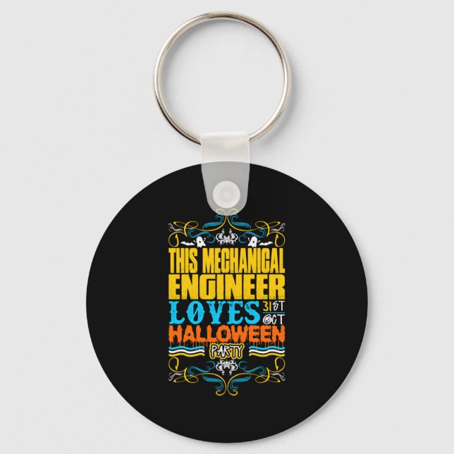 Porte-clés This Mechanical Engineer Loves 31st Oct Halloween (Recto)