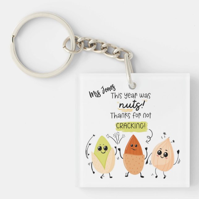 Porte-clés This Year Was Nuts Teacher neurodiverse (Devant)