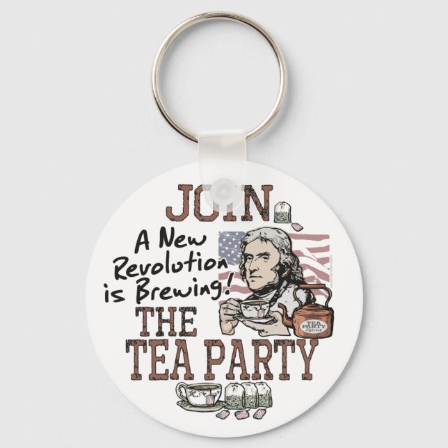 Porte-clés Thomas Jefferson Tea Party Chemises et cadeaux (Recto)