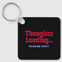 Thoughts Loading | Metal Square Keychain
