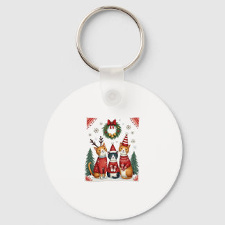 Porte-clés Three Cat Funny Christmas Cat Ugly Xmas Sweater Me