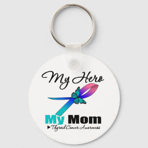 Porte-clés Thyroïde Cancer Mon héros Ma maman