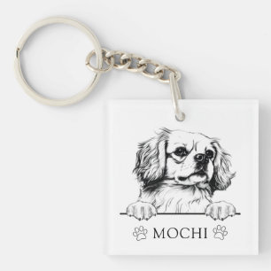 Porte-clés Tibétain Spaniel Chien Dessin main personnalisé