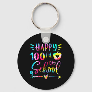 Porte-clés Tie Dye Happy 100e jour d'école Enseignant Élève 1