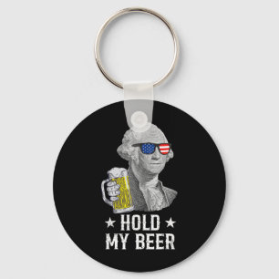 Porte-clés Tiens ma bière George Washington Patriote Drôle 4è