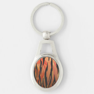 Porte-clés Tiger chaud orange et noir