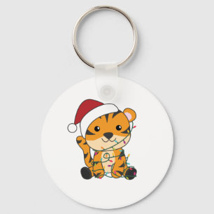 Porte-clés Tiger Noël Neige hiver Animaux Tiger