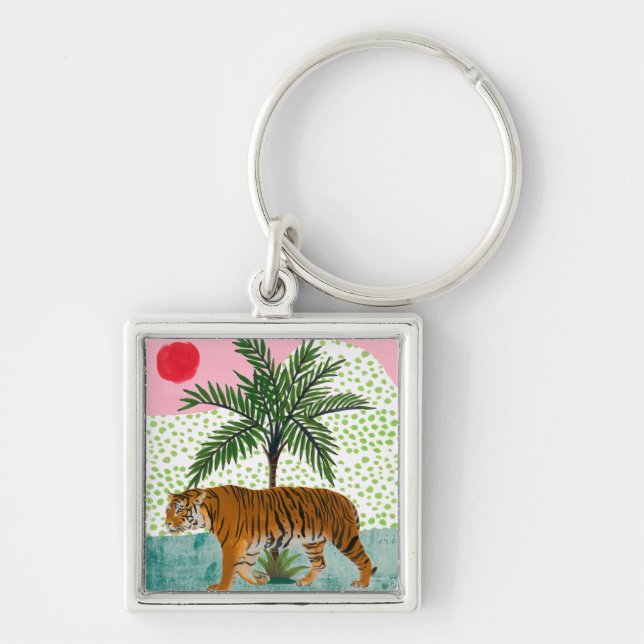 Porte-clés Tigre au lever du soleil (Devant)