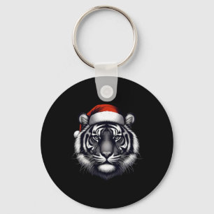 Porte-clés Tigre avec chapeau de Père Noël Noël Xmas Amoureux