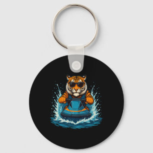 Porte-clés Tigre Cool Avec Lunettes De Soleil Vibes D'été Fél