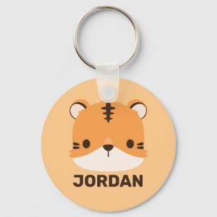 Porte-clés Tigre mignon avec nom personnalisé