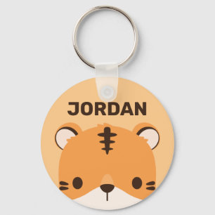 Porte-clés Tigre mignon avec nom personnalisé
