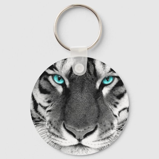 Porte-clés Tigre noir blanc (Recto)