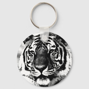 Porte-clés Tigre noir et blanc
