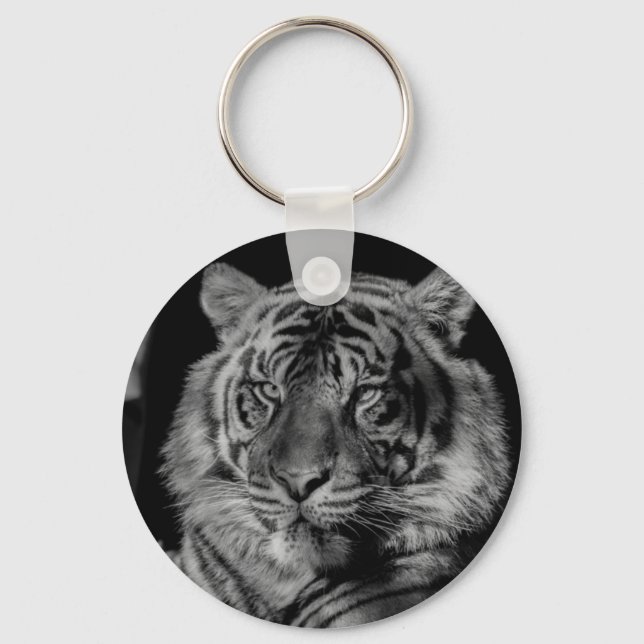Porte-clés Tigre noir et blanc (Recto)