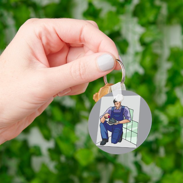 Porte-clés Tiler au travail (Créateur téléchargé)