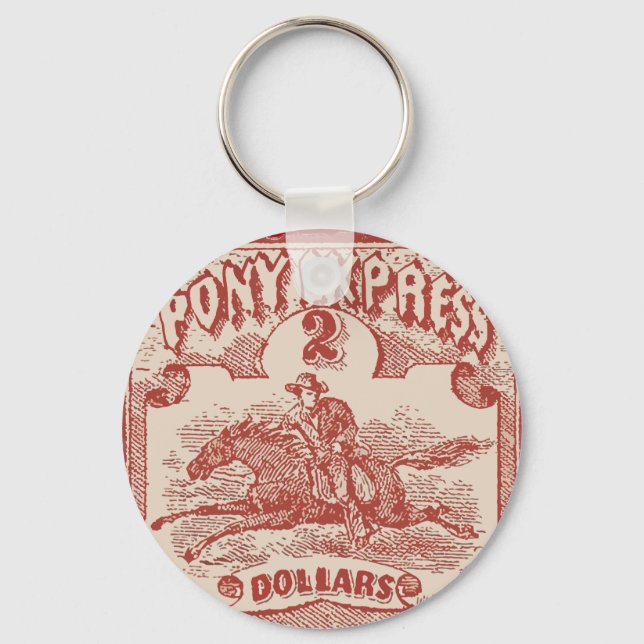 Porte-clés Timbre Vintage Express poney (Recto)