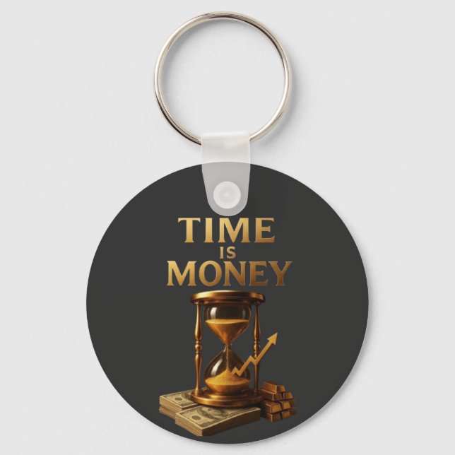 Porte-clés Time Is Money | Powerful Motivational Design (Recto)