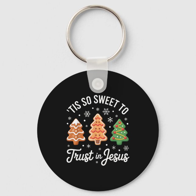 Porte-clés Tis So Sweet To Trust In Jesus - Festive Christian (Recto)