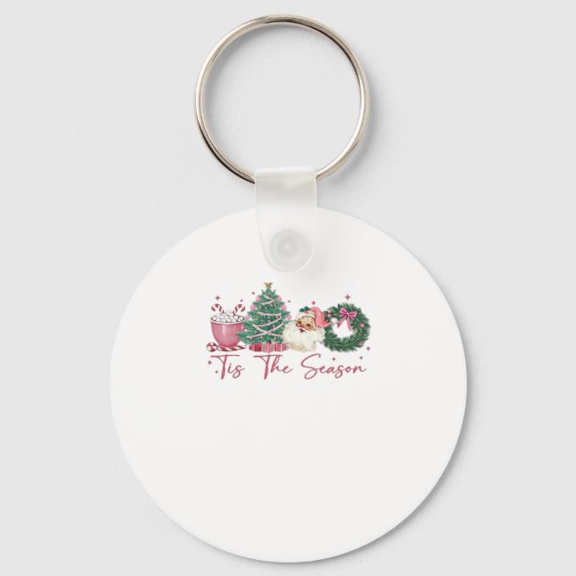 Porte-clés Tis The Season Merry Christmas Cute Xmas Coffee Ch (Recto)