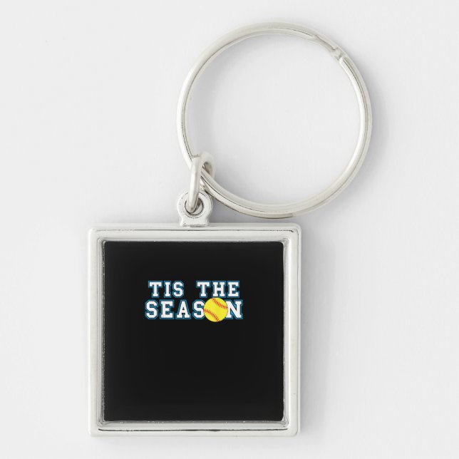 Porte-clés Tis The Season Softball Coach Creative Casual (Devant)