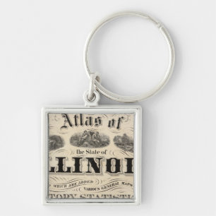 Porte-clés Titre Page Atlas de l'État de l'Illinois