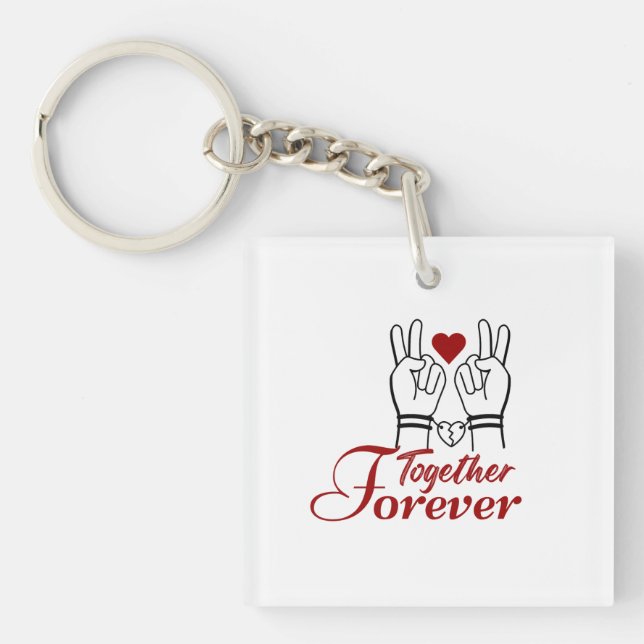 Porte-clés “Together Forever – Romantic Valentine’s Day Coupl (Devant)