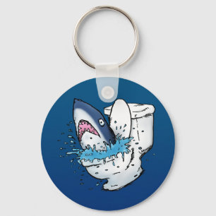 Porte-clés Toilette Shark Funny Blue Cartoon
