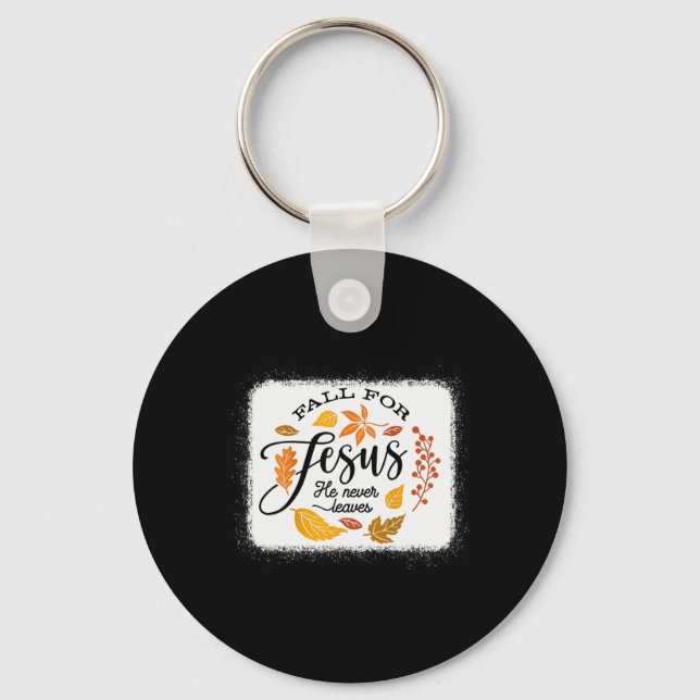 Porte-clés Tomber Pour Jésus Il N'A Jamais Feuille (Recto)