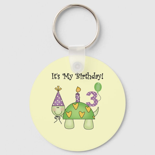 Porte-clés Tortue 3ème Anniversaire Tshirts et cadeaux (Recto)