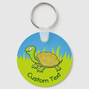 Porte-clés Tortue caricaturale sur Porte - clé d'herbe