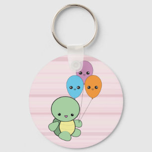 Porte-clés Tortue de Kawaii avec le porte - clé de ballons