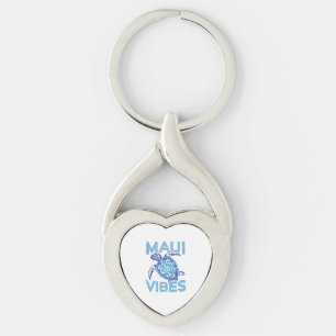 Porte-clés Tortue de mer tribale bleue polynésienne Maui Vibe