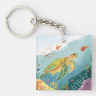 Porte-clés Tortue de peinture