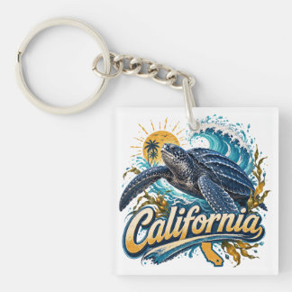 Porte-clés Tortue luth Art de la côte californienne
