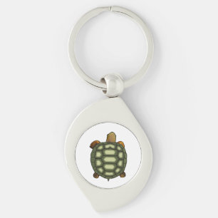 Porte-clés Tortue verte sur Arrière - plan blanc