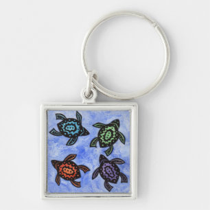 Porte-clés Tortues Abstraites colorées