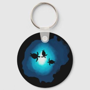 Porte-clés Tortues de natation bleu profond