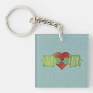 Porte-clés Tortues vertes mignonnes en amour