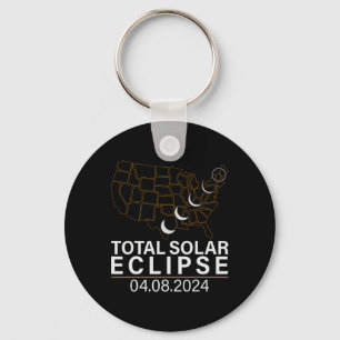 Porte-clés Total Éclipse Solaire Avril 8 2024 Amérique Usa Ca