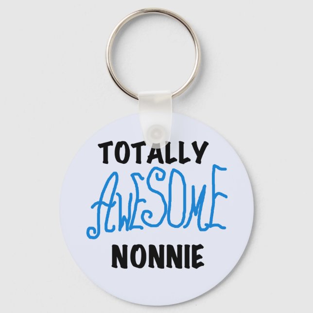 Porte-clés Totalement génial Nonnie Blue Text Tshirts et cade (Recto)