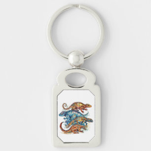 Porte-clés Totem de Lizard Tribal Vibrant