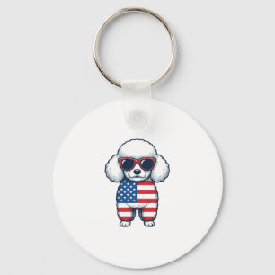 Porte-clés Toucan Patriotique avec Lunettes de Soleil Design