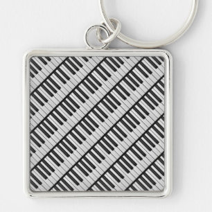 Porte-clés Touches de piano noir et blanc
