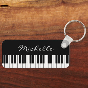 Porte-clés Touches de piano noir et blanc personnalisées port