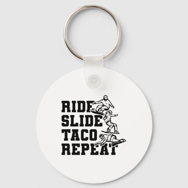 Porte-clés Tour Diapositive Taco Répéter Snowboarder Snowboar (Recto)