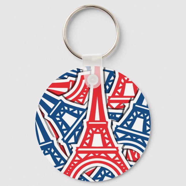 Porte-clés Tour Eiffel, Motif France (Recto)