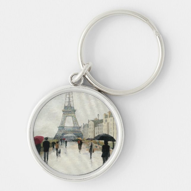 Porte-clés Tour Eiffel | Paris sous la pluie (Devant)