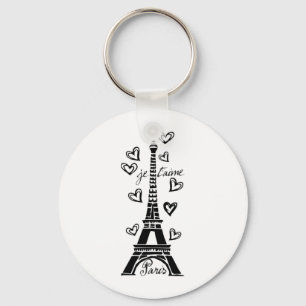 PORTE-CLÉS TOUR ET COEURS EIFFEL PARIS JE T'AIME IMPRIMER